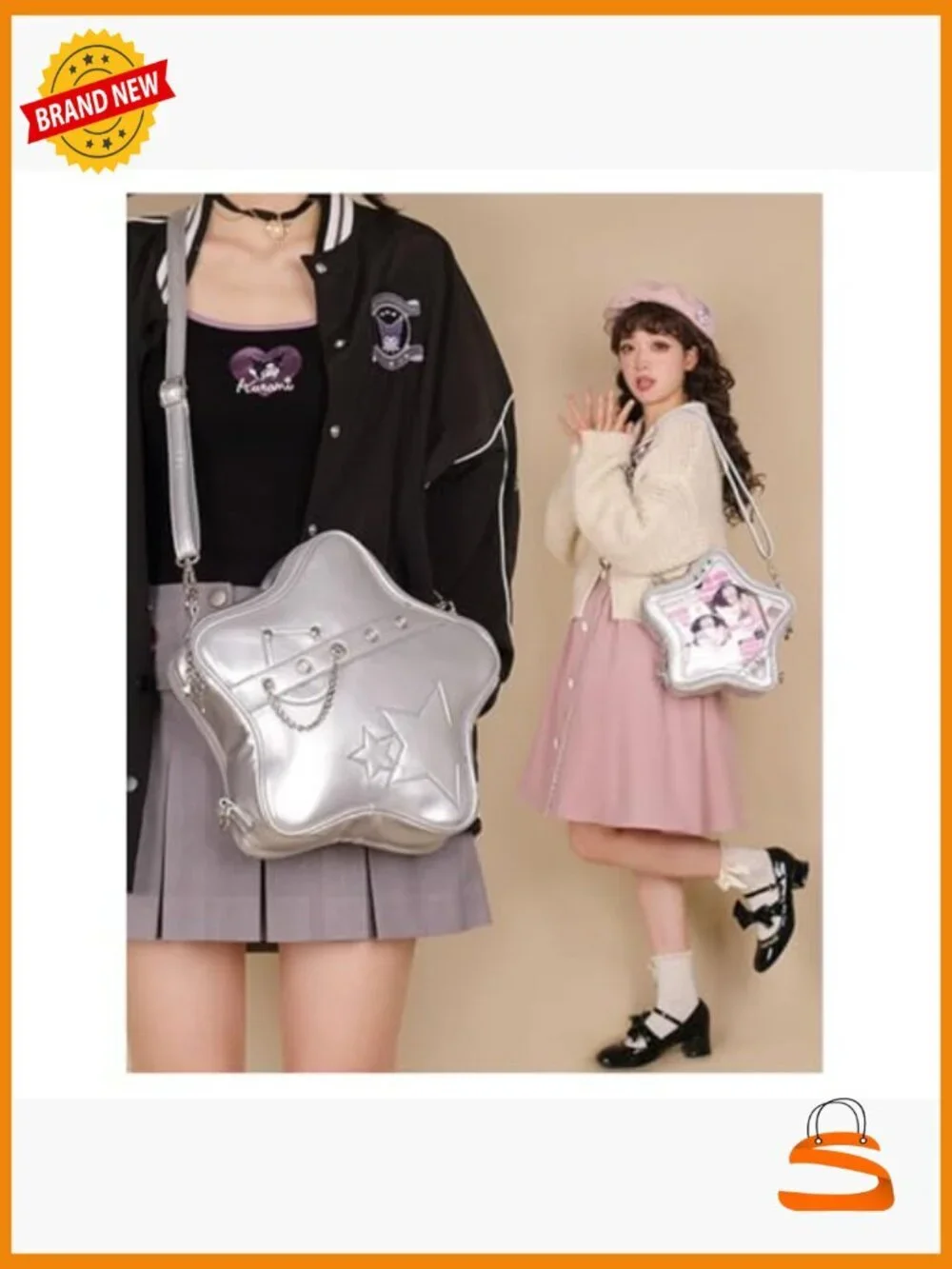 Star Shape Ita Bag Crossbody Backpack with Insert
